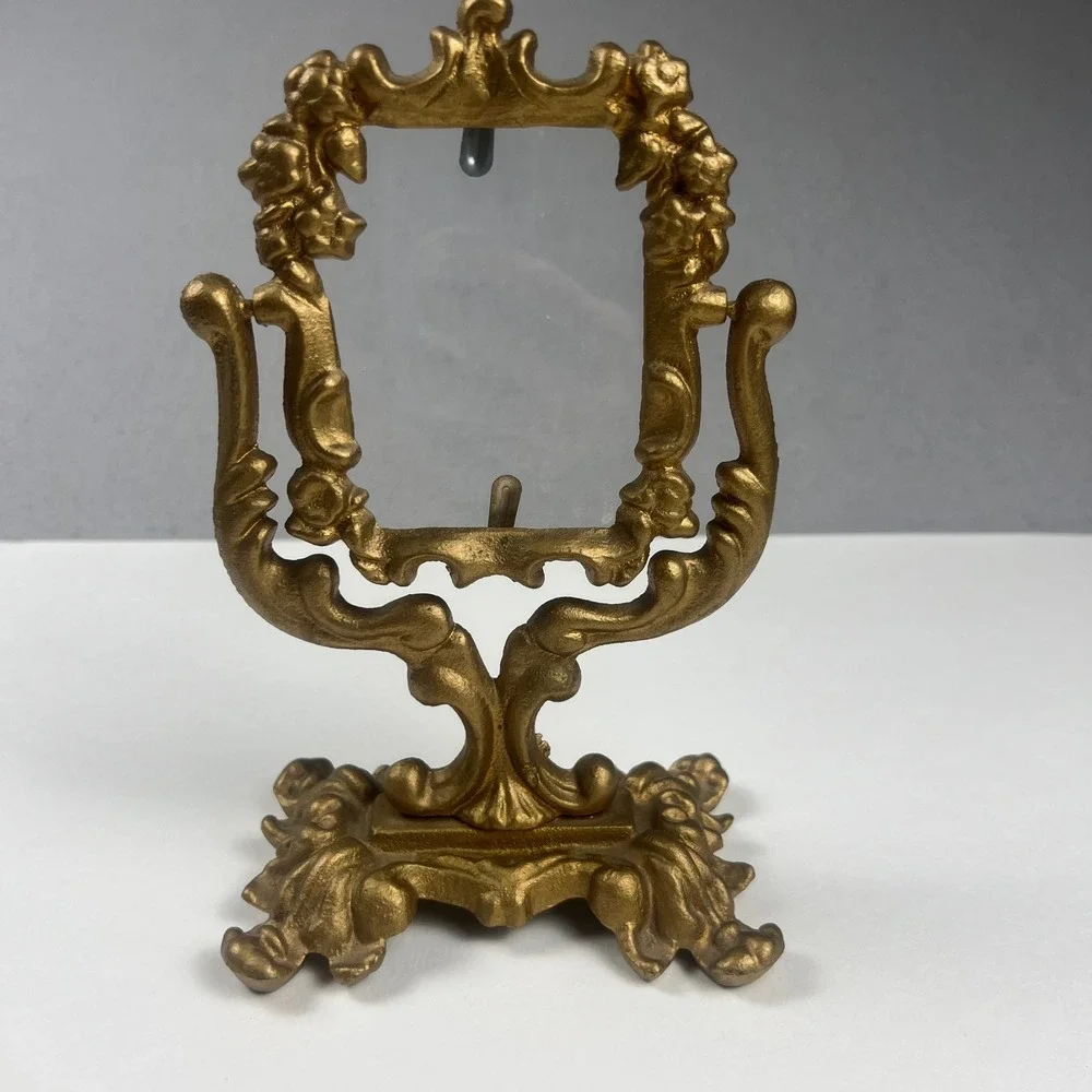 Iron Art JM62 Swivel Picture Frame Gold Ornate Rococo Vintage Decor Antique Vibe